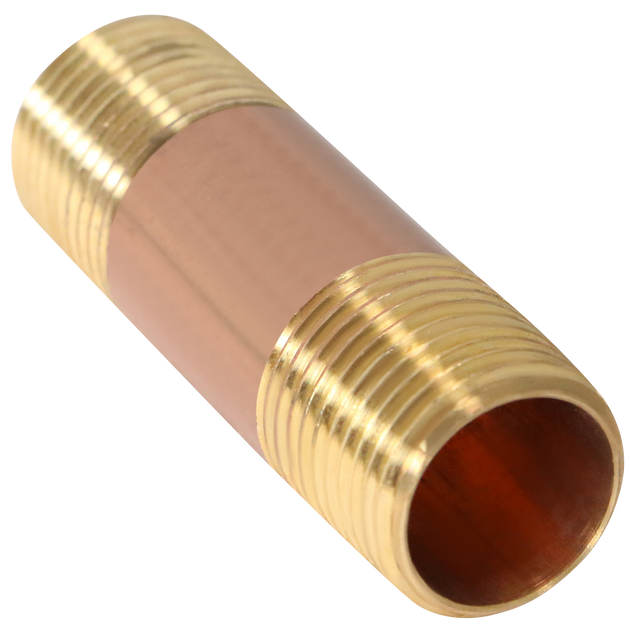 Red Brass Nipple | 1/2 in x 2-1/2 in