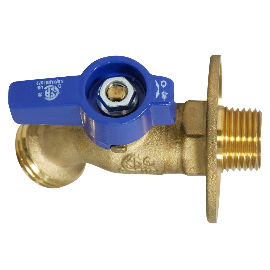 1/2 Inch Male Sweat x 3/4 Inch GHT Hose Bibbs with Flange