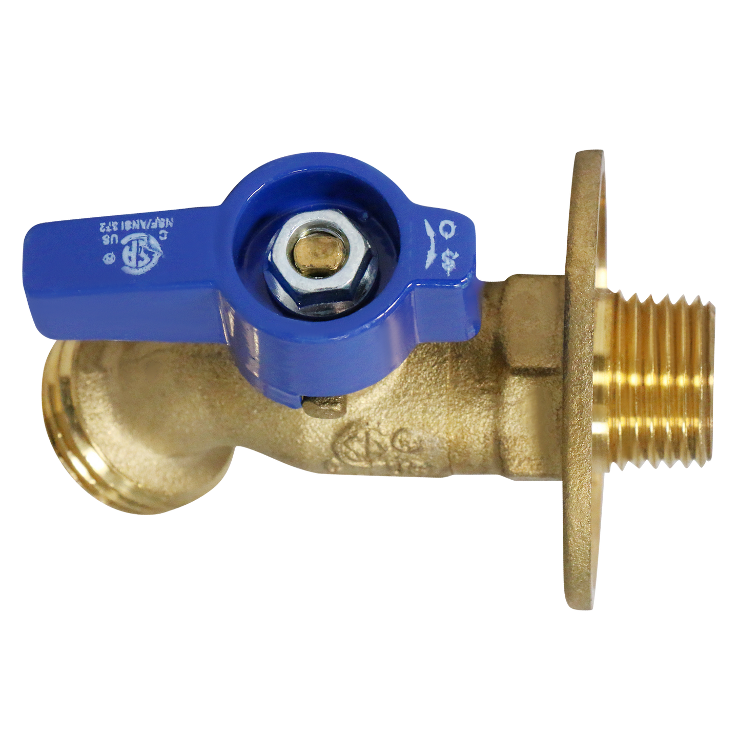 1/2 Inch Male Sweat x 3/4 Inch GHT Hose Bibbs with Flange