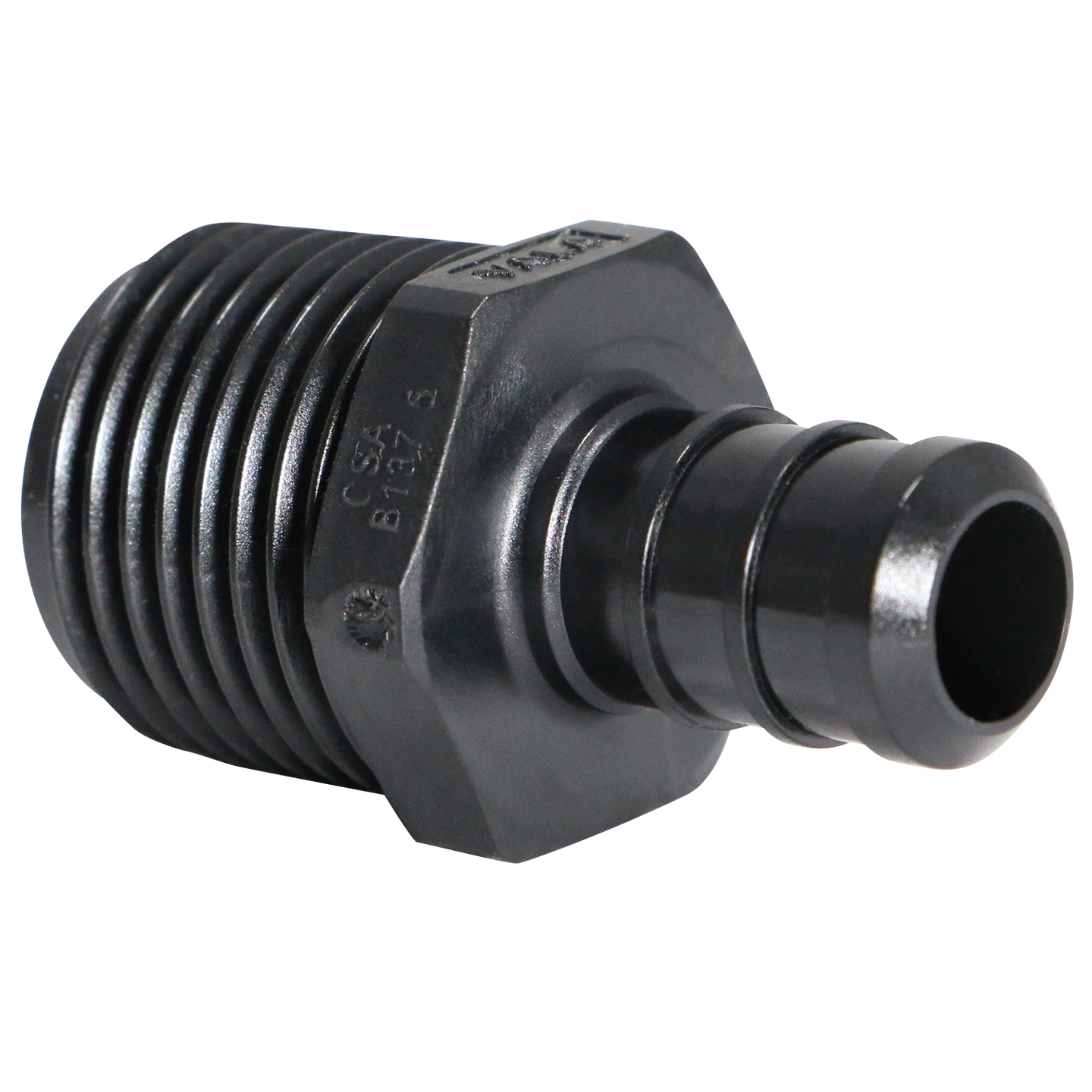 1/2 Inch PEX-B Barb Crimp x 1/2 Inch Male NPT Poly Alloy Adapter