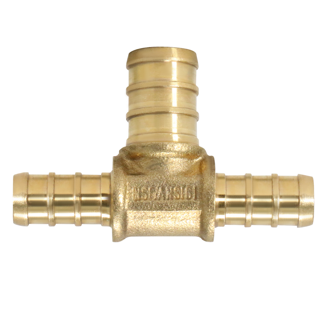 3/8 Inch x 3/8 Inch x 1/2 Inch PEX-B Barb Crimp Reducing Tee