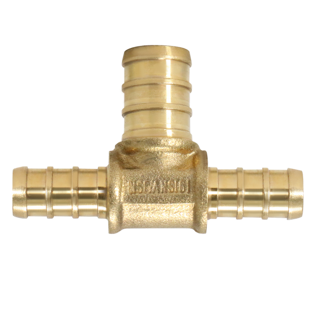 3/8 Inch x 3/8 Inch x 1/2 Inch PEX-B Barb Crimp Reducing Tee