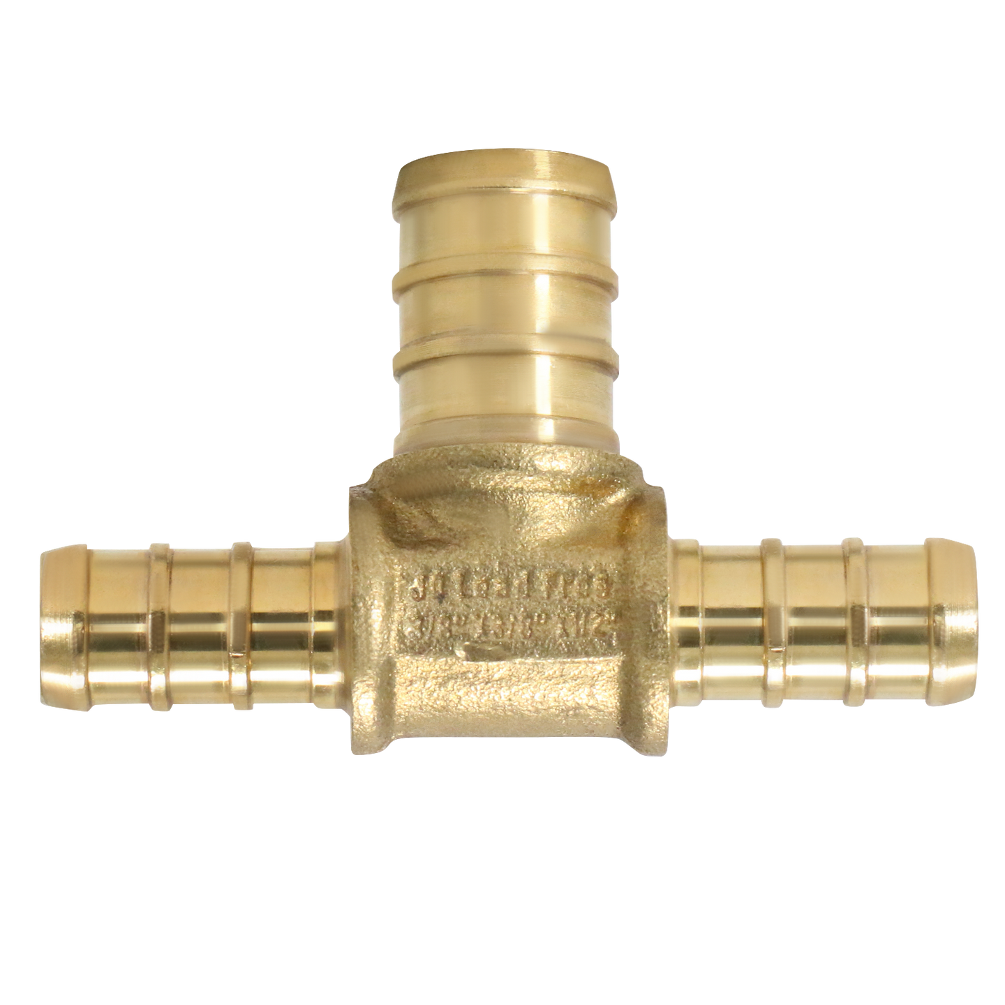 3/8 Inch x 3/8 Inch x 1/2 Inch PEX-B Barb Crimp Reducing Tee
