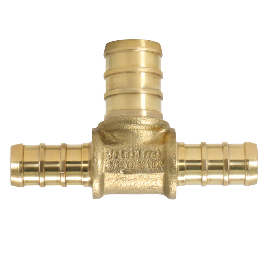3/8 Inch x 3/8 Inch x 1/2 Inch PEX-B Barb Crimp Reducing Tee