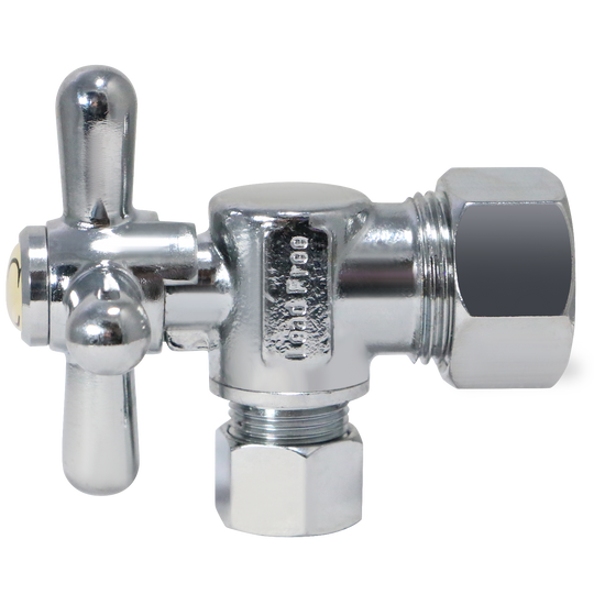 5/8 inch x 3/8 inch OD Compression Angle Valve, Polished Chrome
