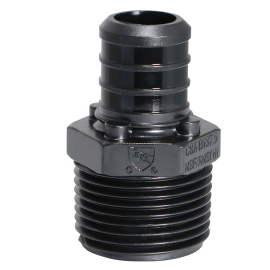 3/4 Inch PEX-B Barb Crimp x 3/4 Inch Male NPT Poly Alloy Adapter