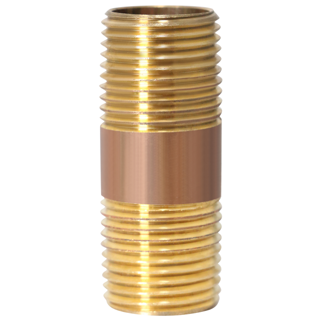 1/2 in x 2 in Red Brass Nipple