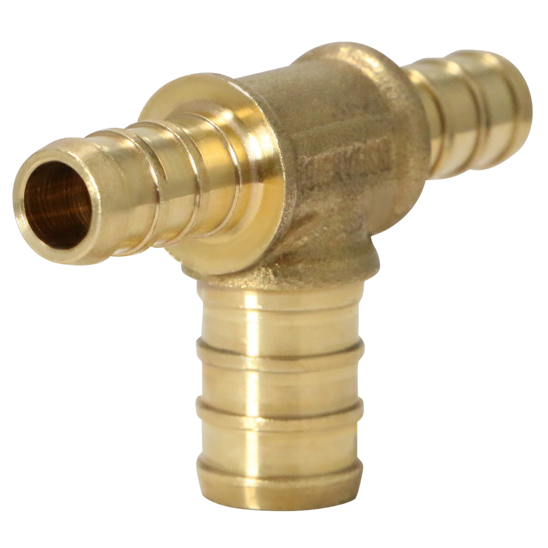 3/8 Inch x 3/8 Inch x 1/2 Inch PEX-B Barb Crimp Reducing Tee