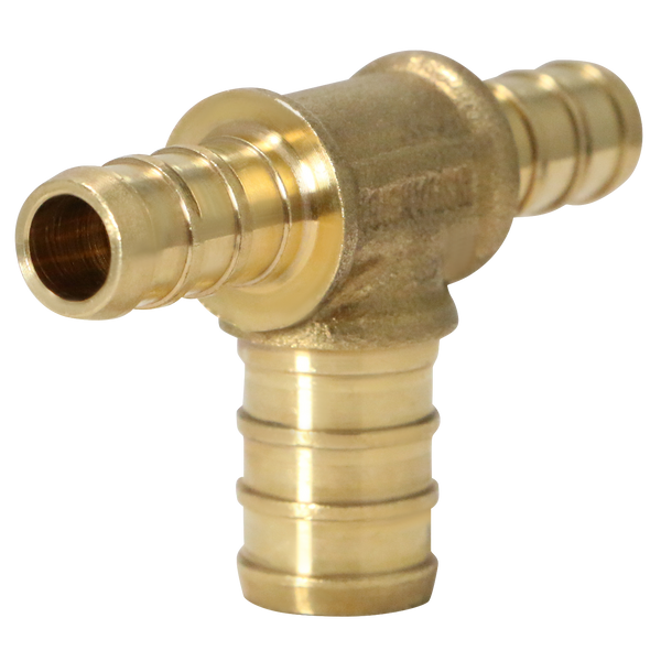 3/8 Inch x 3/8 Inch x 1/2 Inch PEX-B Barb Crimp Reducing Tee