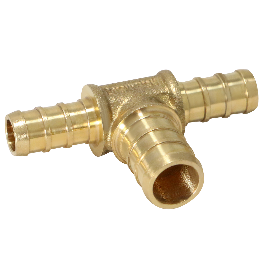 3/8 Inch x 3/8 Inch x 1/2 Inch PEX-B Barb Crimp Reducing Tee