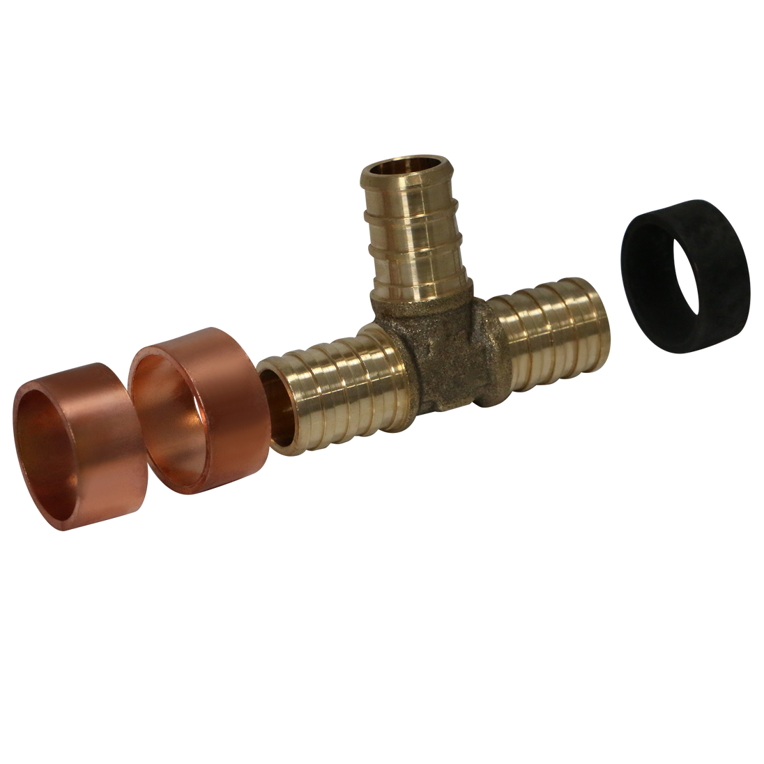 1/2 Inch PB (Polybutylene) x 1/2 Inch PB x 1/2 Inch PEX-B Barb Crimp Tee