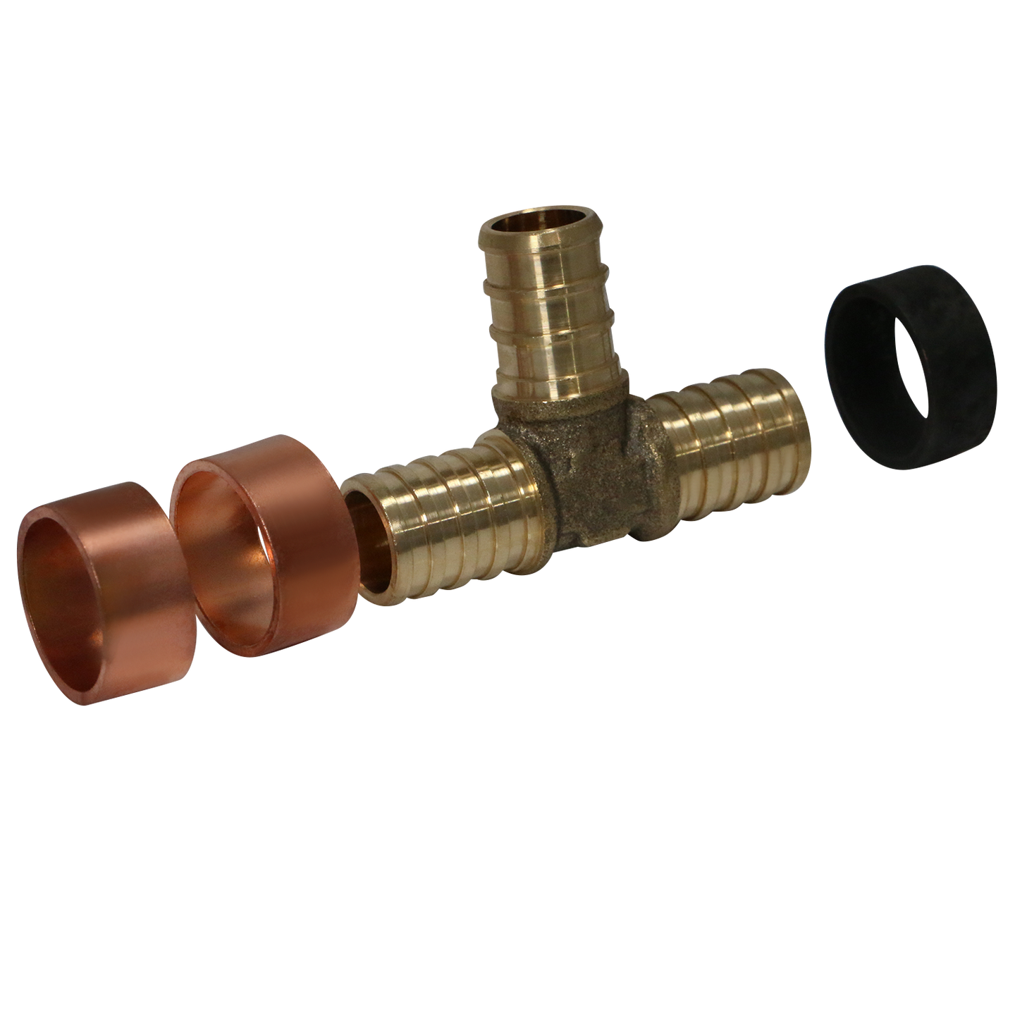 1/2 Inch PB (Polybutylene) x 1/2 Inch PB x 1/2 Inch PEX-B Barb Crimp Tee