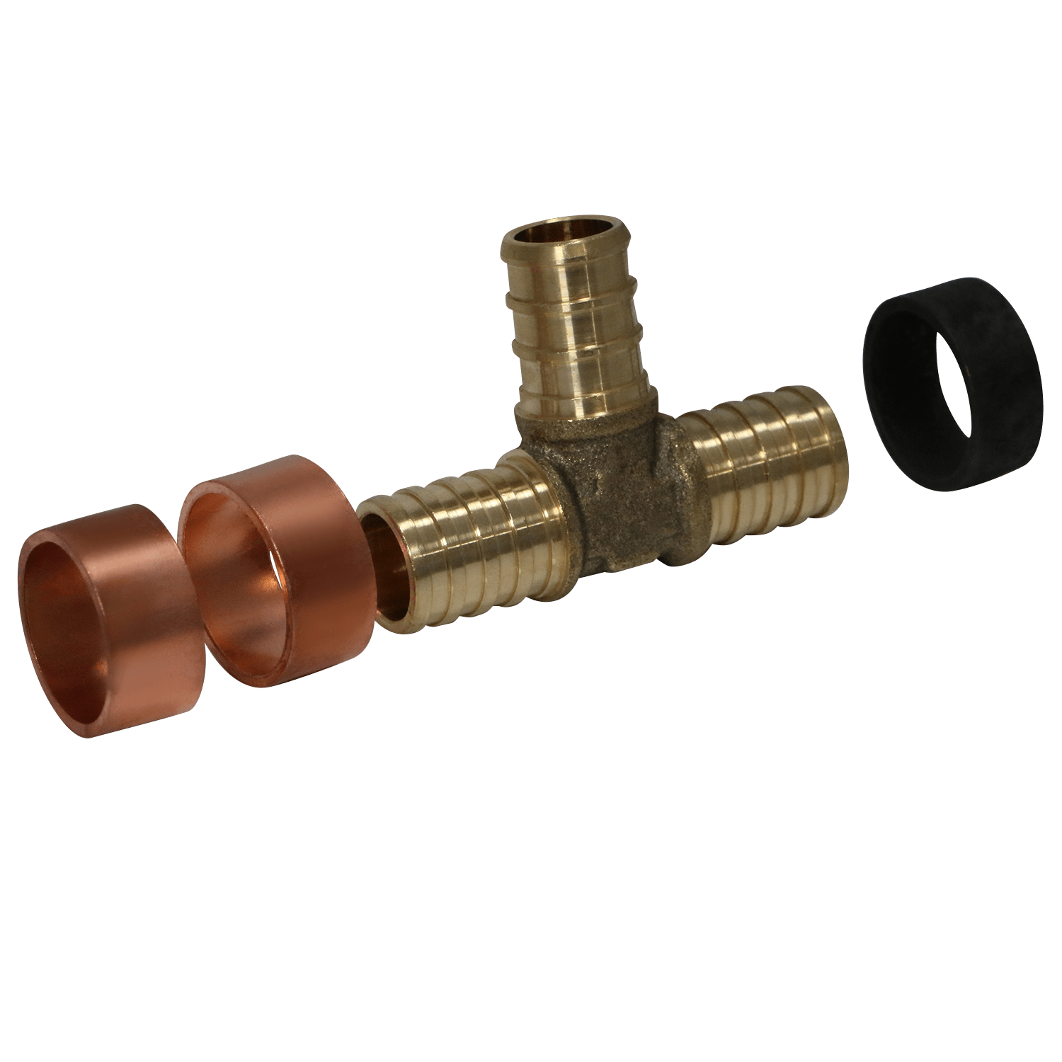 1/2 Inch PB (Polybutylene) x 1/2 Inch PB x 1/2 Inch PEX-B Barb Crimp Tee