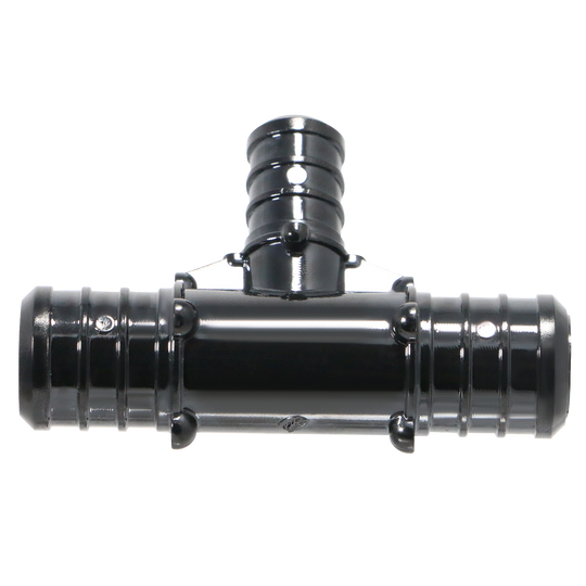 3/4 Inch X 3/4 Inch X 1/2 Inch PEX-B Barb Crimp Poly Alloy Tee