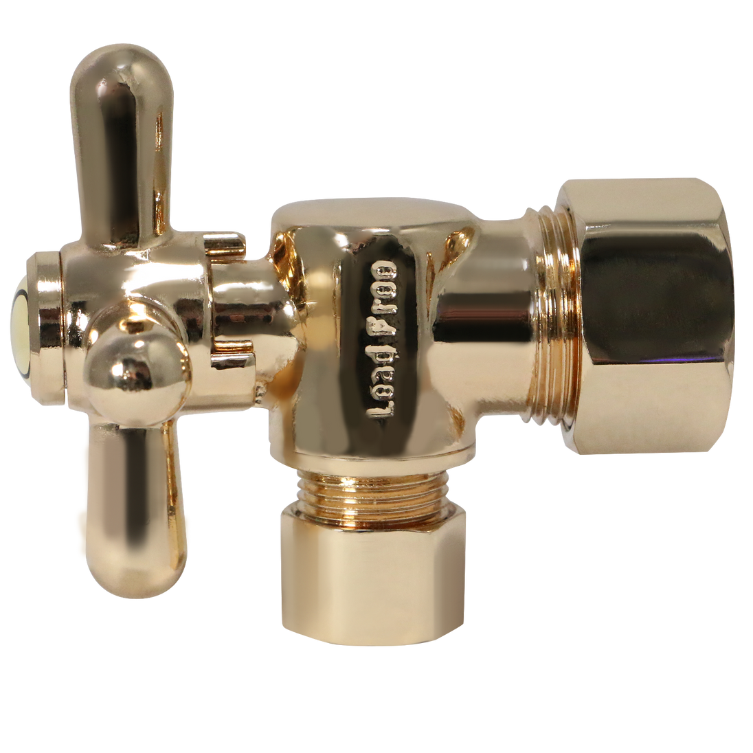 5/8 inch x 3/8 inch OD Compression Angle Valve, Golden