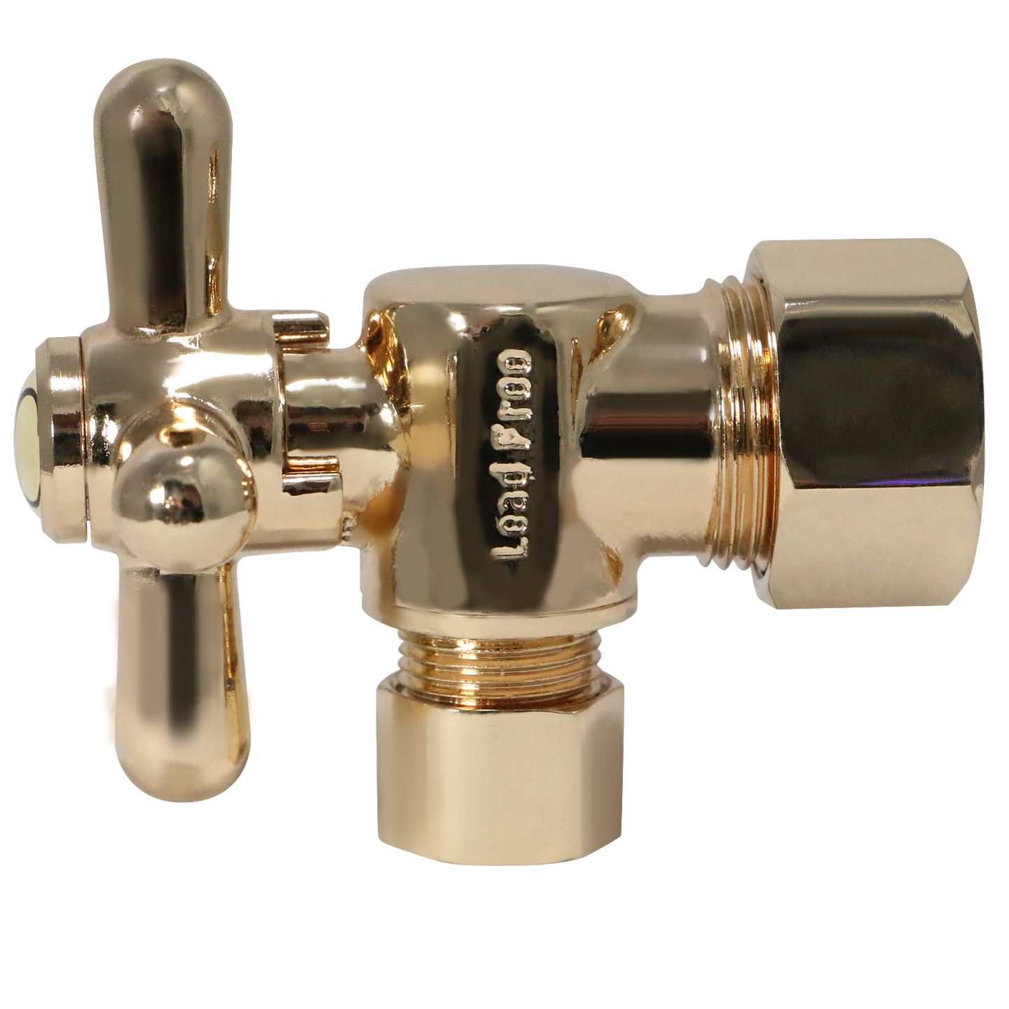 5/8 inch x 3/8 inch OD Compression Angle Valve, Golden