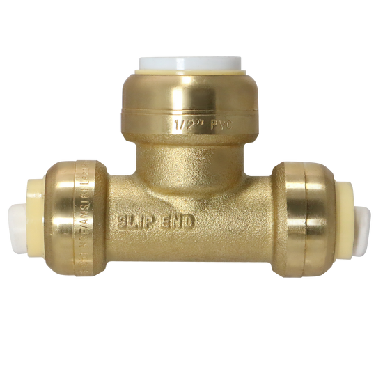 1/2 Inch CTS x 1/2 Inch CTS x 1/2 Inch PVC Push-to-Connect Tee