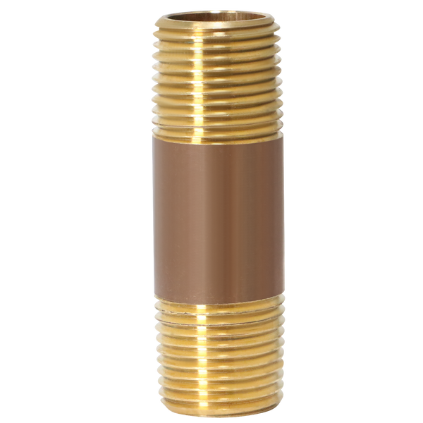 3/8 Inch X 2 Inch LENGTH RED BRASS NIPPLE