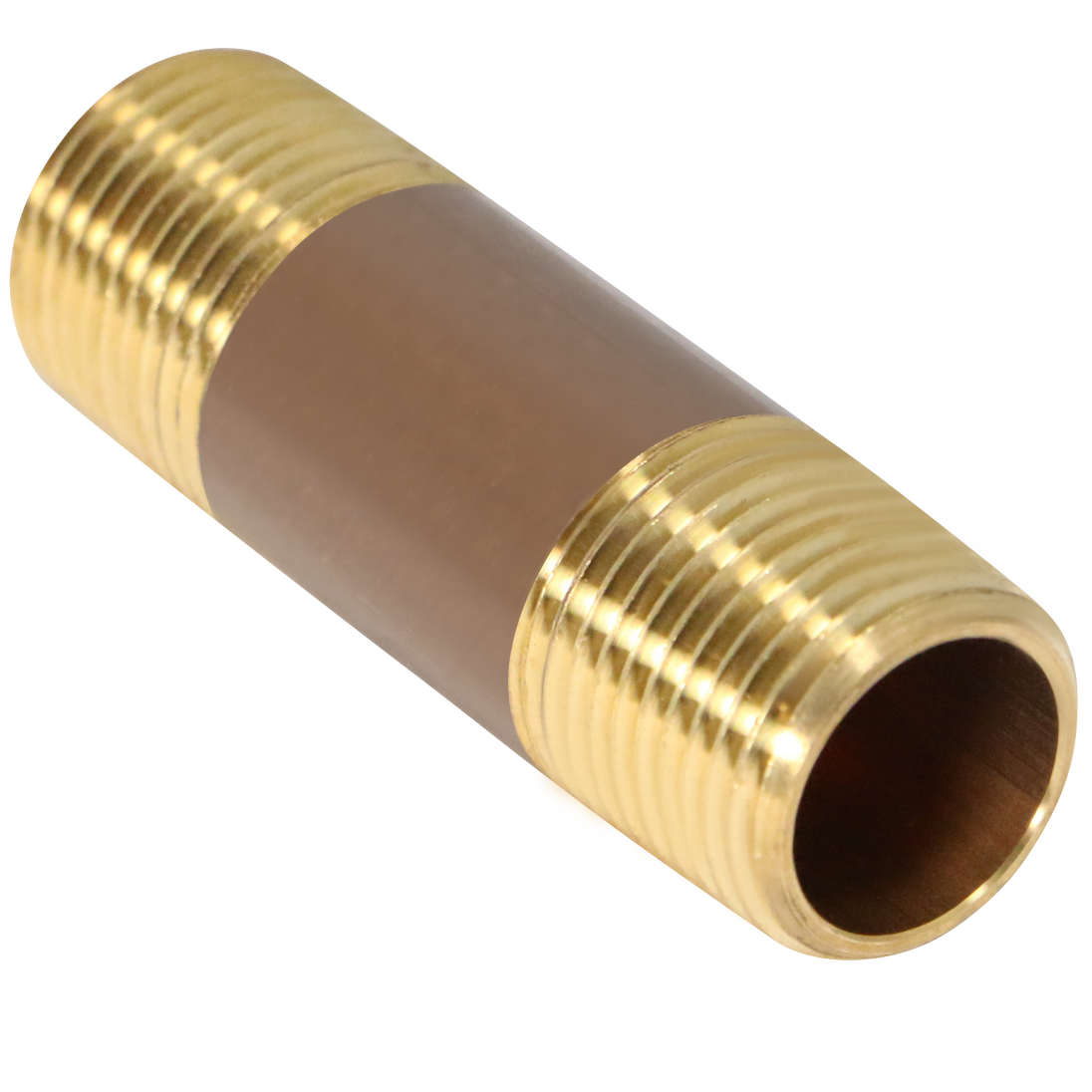 3/8 Inch X 2 Inch LENGTH RED BRASS NIPPLE
