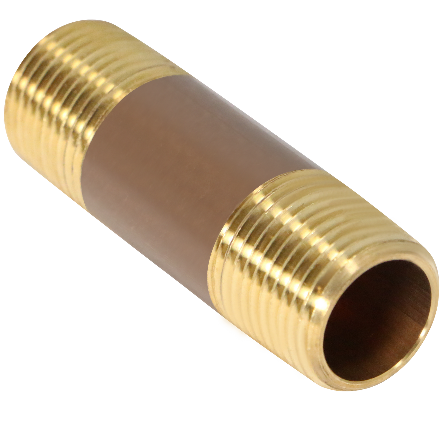 3/8 Inch X 2 Inch LENGTH RED BRASS NIPPLE
