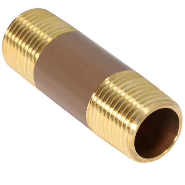 3/8 Inch X 2 Inch LENGTH RED BRASS NIPPLE