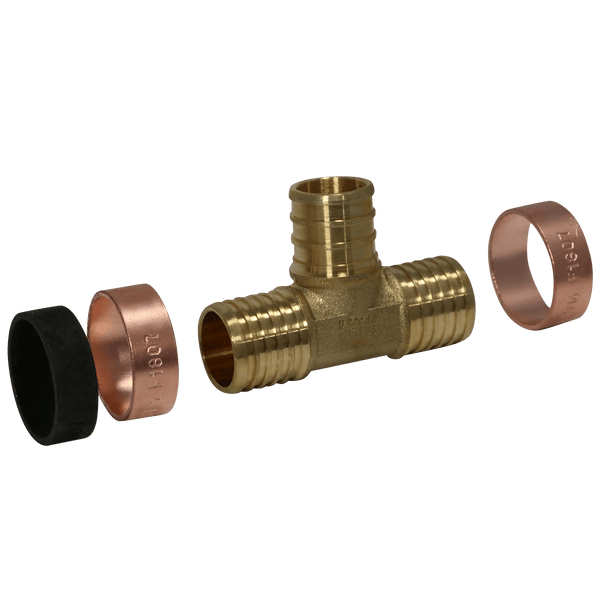3/4 Inch PB (Polybutylene) x 3/4 Inch PB x 3/4 Inch PEX-B Barb Crimp Tee