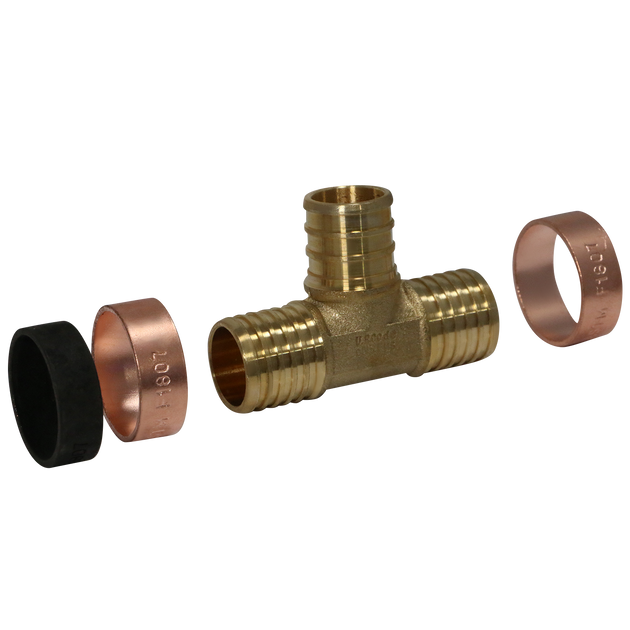 3/4 Inch PB (Polybutylene) x 3/4 Inch PB x 3/4 Inch PEX-B Barb Crimp Tee