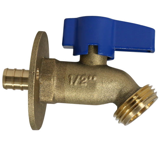 1/2 in. PEX-B Barb Crimp x 3/4 in. GHT Hose Bibb Valve with Flange