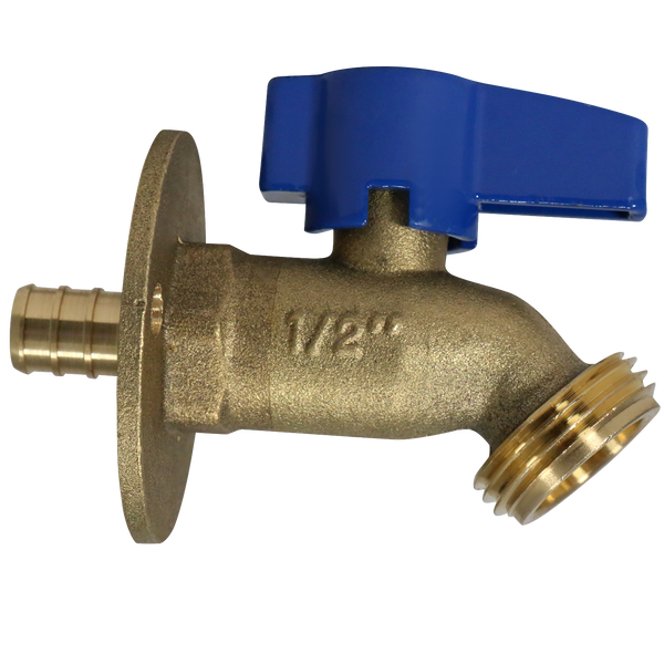 1/2 in. PEX-B Barb Crimp x 3/4 in. GHT Hose Bibb Valve with Flange