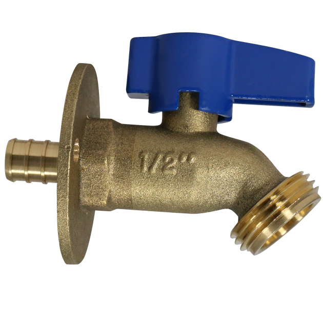 1/2 in. PEX-B Barb Crimp x 3/4 in. GHT Hose Bibb Valve with Flange