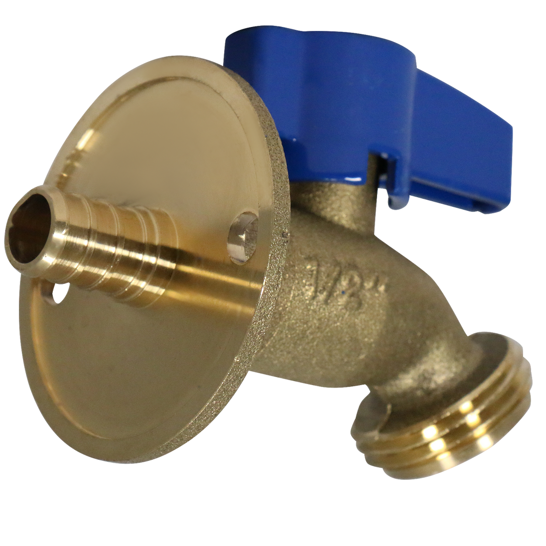 1/2 in. PEX-B Barb Crimp x 3/4 in. GHT Hose Bibb Valve with Flange