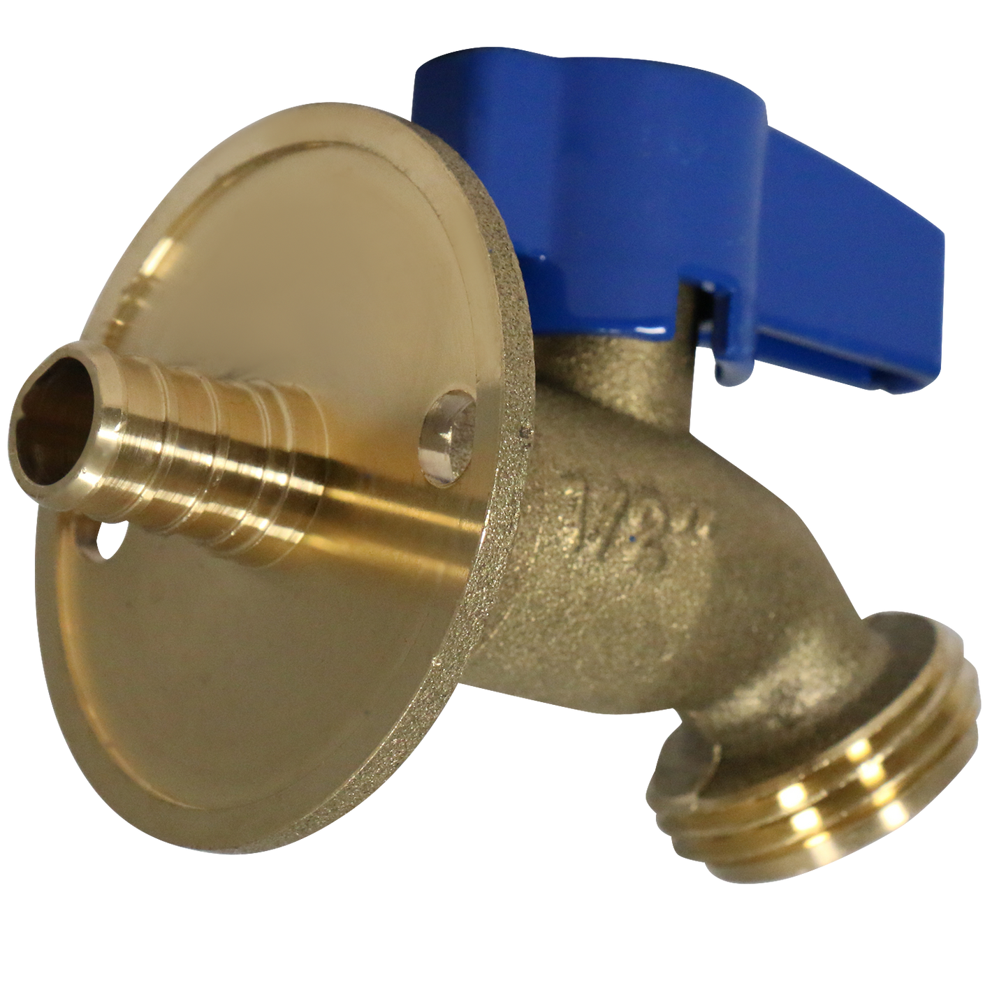1/2 in. PEX-B Barb Crimp x 3/4 in. GHT Hose Bibb Valve with Flange