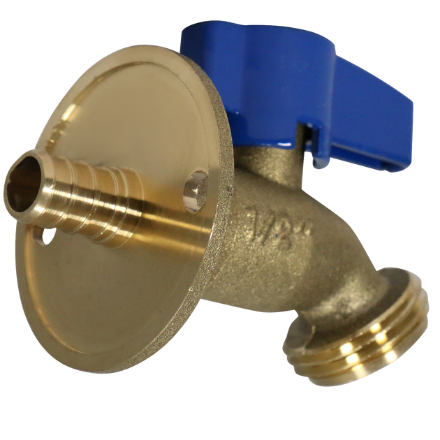 1/2 in. PEX-B Barb Crimp x 3/4 in. GHT Hose Bibb Valve with Flange
