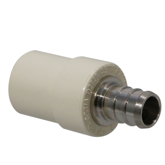 1/2 Inch PEX-B Barb X 1/2 Inch CPVC Transition Coupling