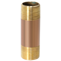 3/4 in x 3 in Red Brass Nipple