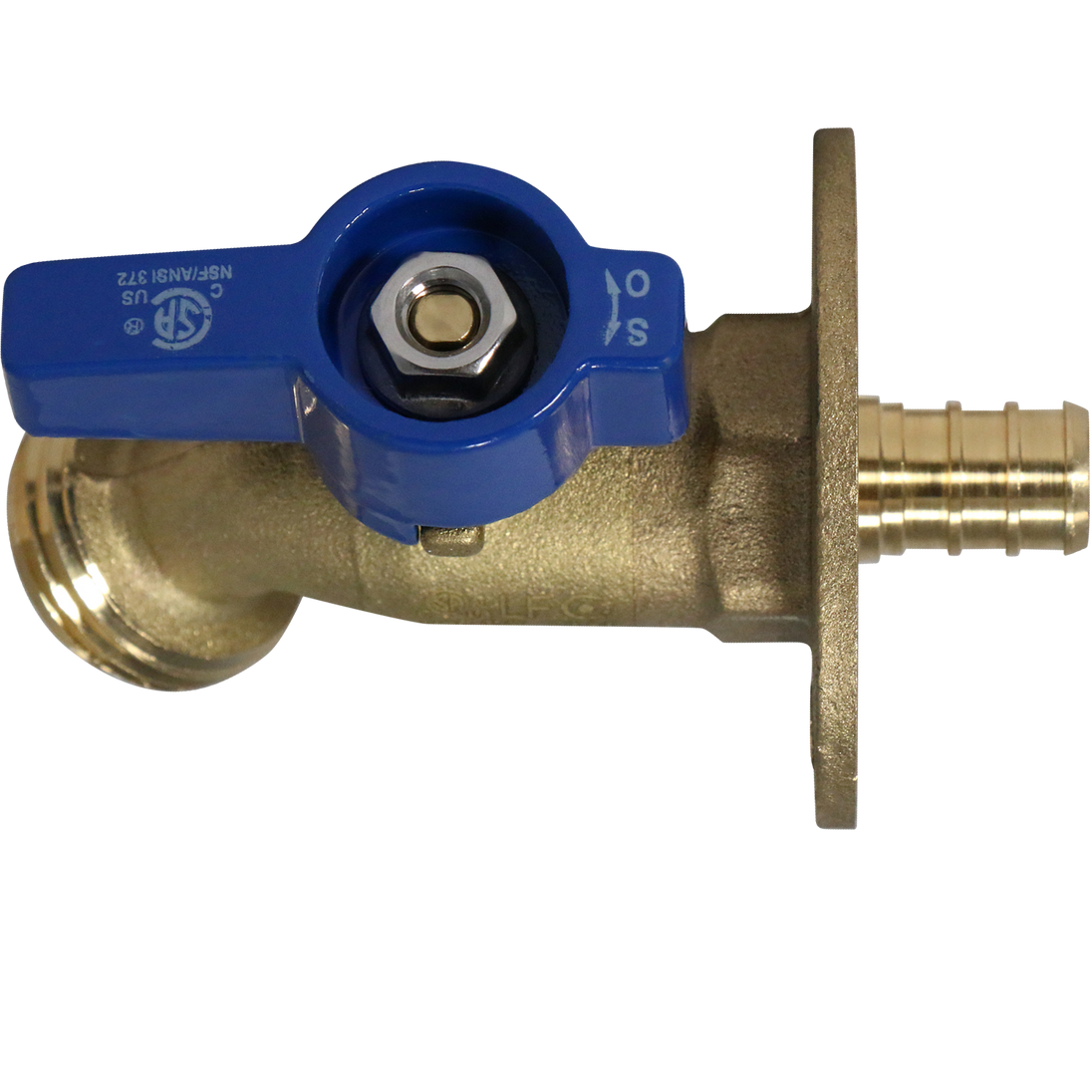 1/2 in. PEX-B Barb Crimp x 3/4 in. GHT Hose Bibb Valve with Flange