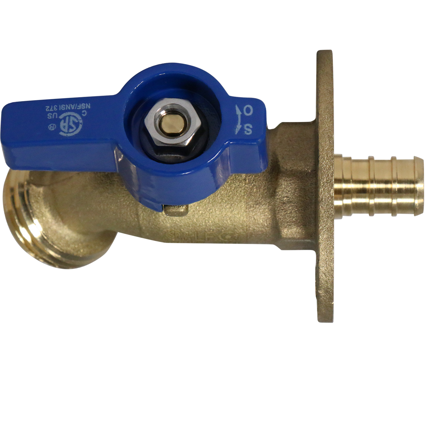 1/2 in. PEX-B Barb Crimp x 3/4 in. GHT Hose Bibb Valve with Flange