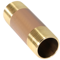 3/4 in x 3 in Red Brass Nipple