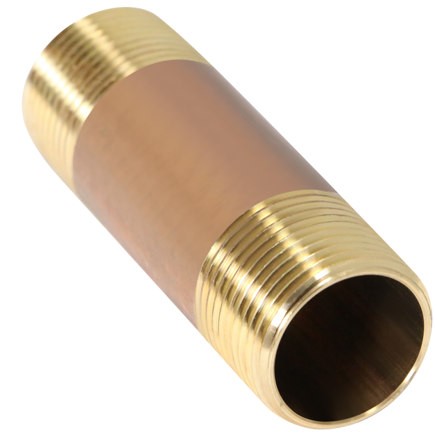 3/4 in x 3 in Red Brass Nipple