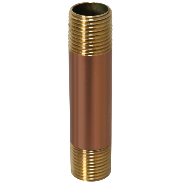 1/2 in x 4 in Red Brass Nipple