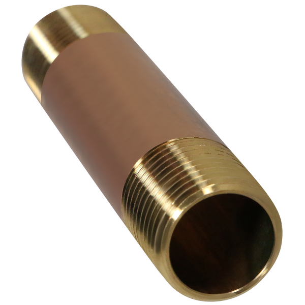 1/2 in x 4 in Red Brass Nipple