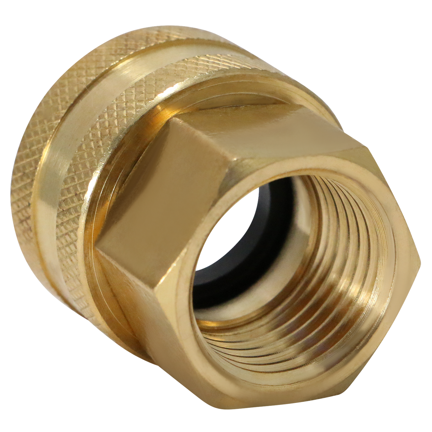 3/4 Inch FHT x 1/2 Inch FIP Swivel Hose Connector