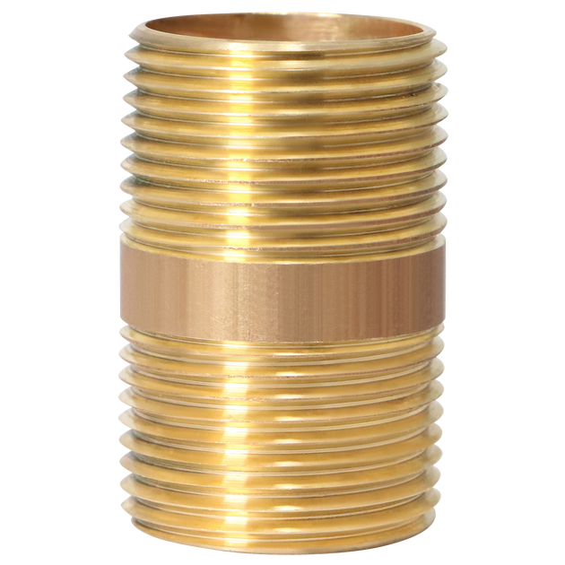 1 Inch X 2 Inch Length Red Brass Nipple