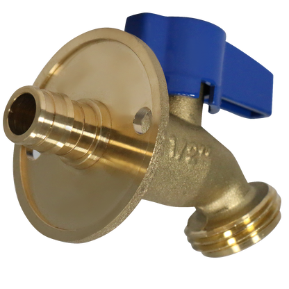  Pex A Expansion x GHT Hose Bibb Valve with Flange Measuring Pex Expansion 1/2" x 3/4" GHT Flange Specifically Garden Hose ValvePex Ball Valve