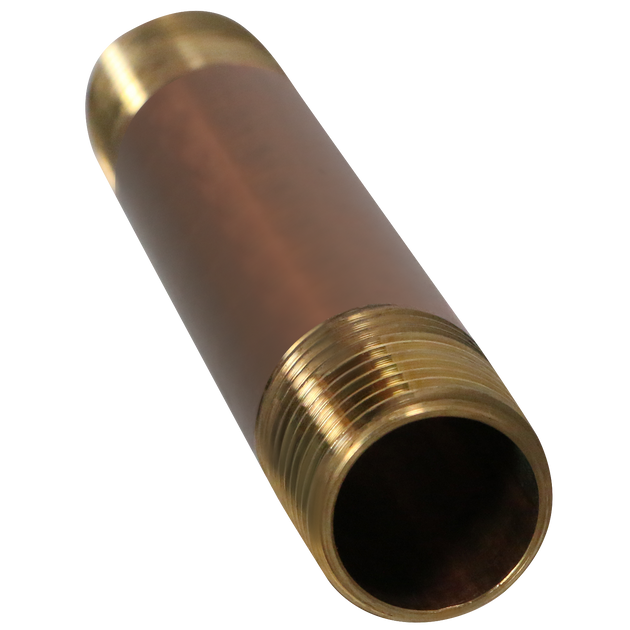 1/2 in x 4-1/2 in Red Brass Nipple