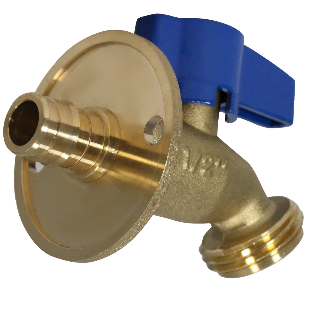 1/2 Inch Pex-A Expansion x 3/4 Inch GHT Hose Bibb Valve with Flange