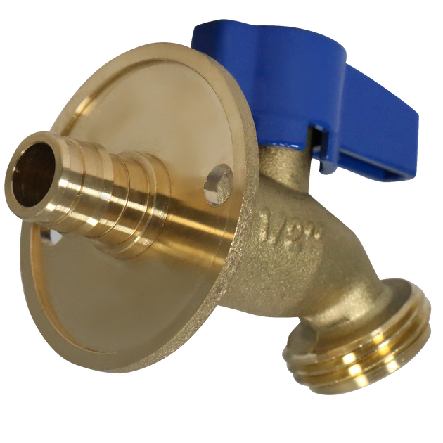 1/2 Inch Pex-A Expansion x 3/4 Inch GHT Hose Bibb Valve with Flange
