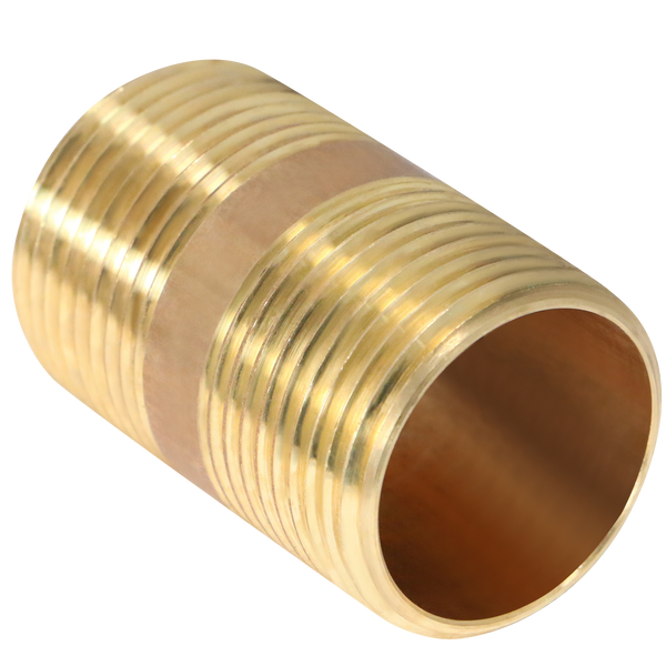 1 Inch X 2 Inch Length Red Brass Nipple