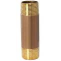 1 in x 4 in Red Brass Nipple