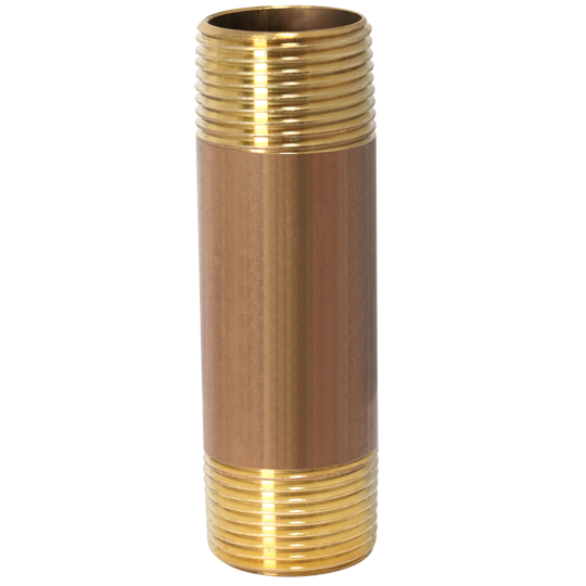 1 in x 4 in Red Brass Nipple